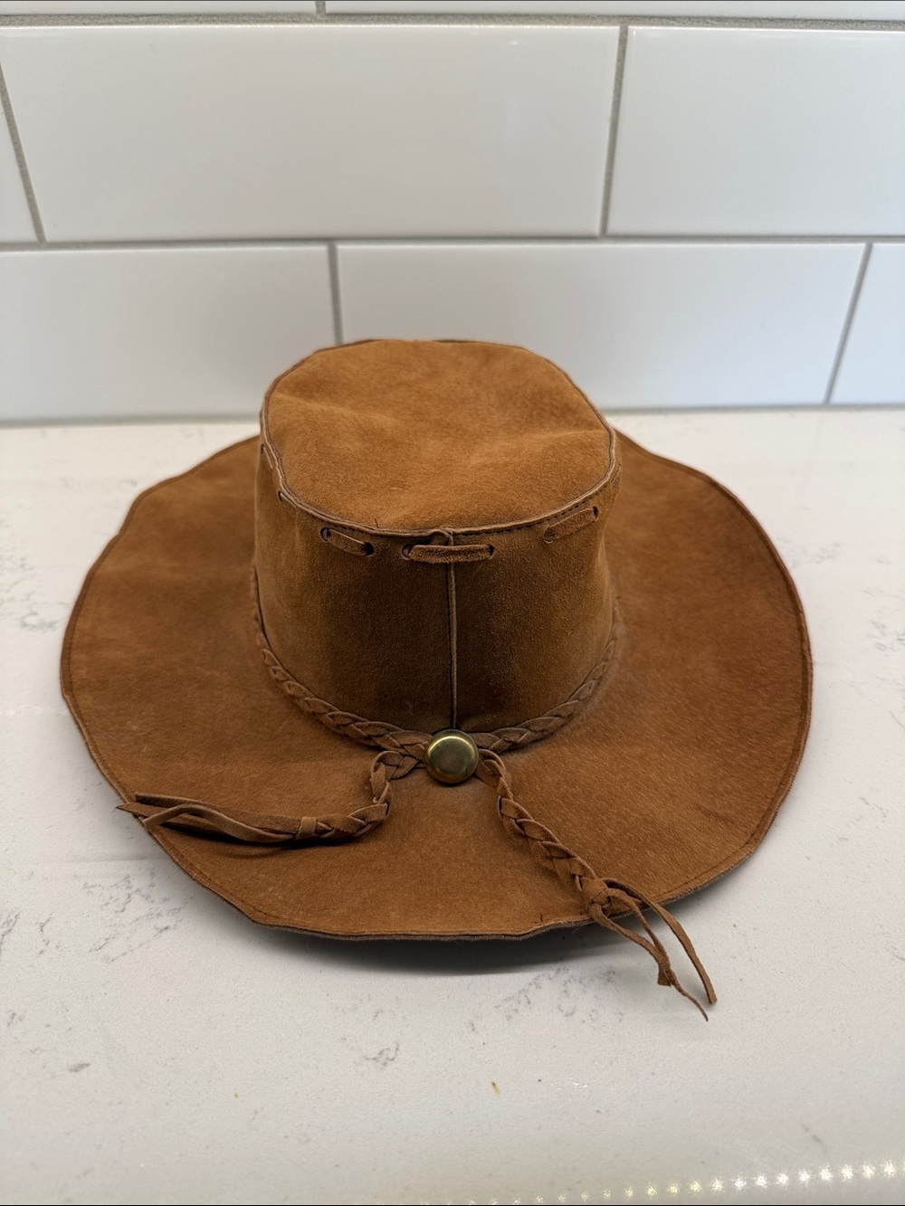Brown Suede Western Cowboy Hat sz l